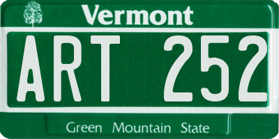 VT license plate ART252