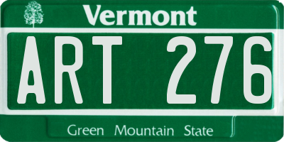 VT license plate ART276