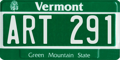 VT license plate ART291