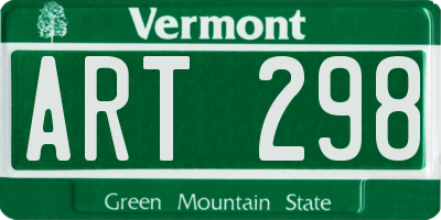 VT license plate ART298