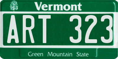 VT license plate ART323