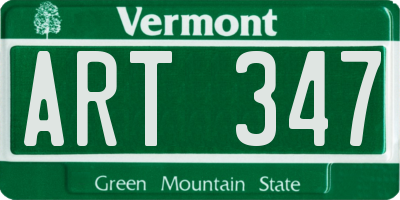 VT license plate ART347