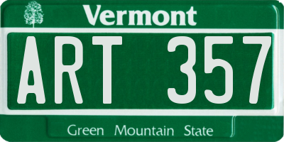 VT license plate ART357