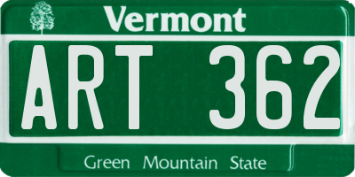 VT license plate ART362