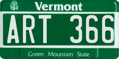 VT license plate ART366