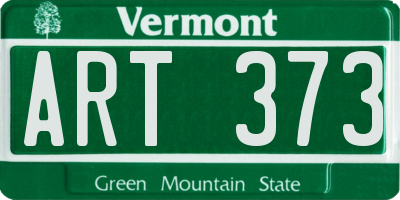 VT license plate ART373