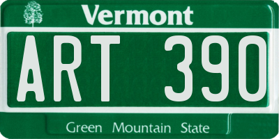 VT license plate ART390