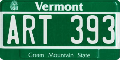 VT license plate ART393