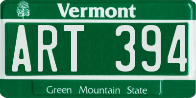 VT license plate ART394