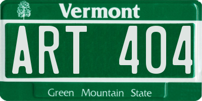 VT license plate ART404