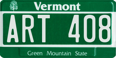 VT license plate ART408