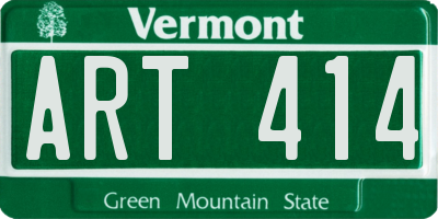 VT license plate ART414