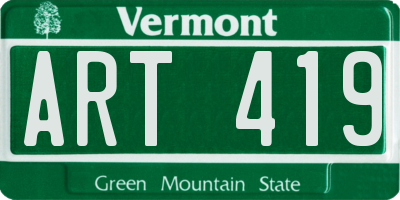 VT license plate ART419