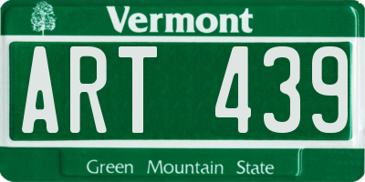 VT license plate ART439