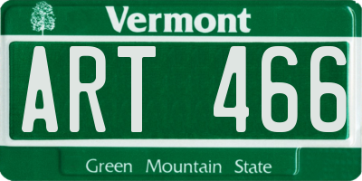 VT license plate ART466