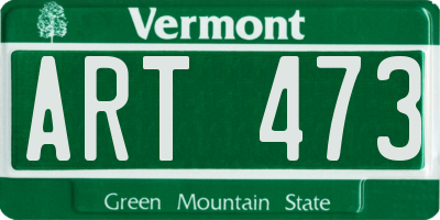 VT license plate ART473