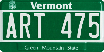 VT license plate ART475