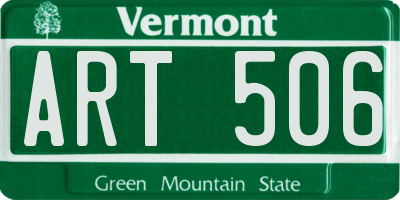 VT license plate ART506