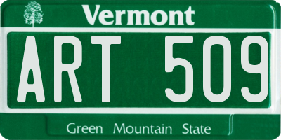 VT license plate ART509