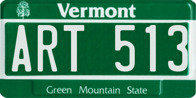 VT license plate ART513