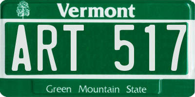 VT license plate ART517
