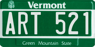VT license plate ART521