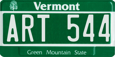 VT license plate ART544