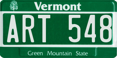 VT license plate ART548