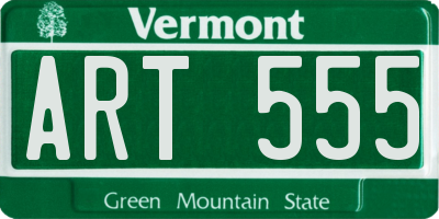 VT license plate ART555
