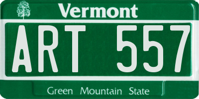 VT license plate ART557