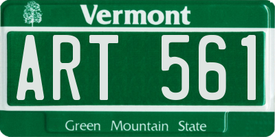 VT license plate ART561