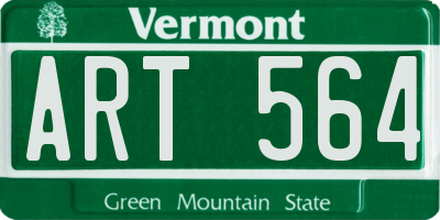 VT license plate ART564
