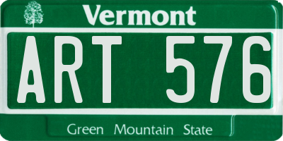 VT license plate ART576