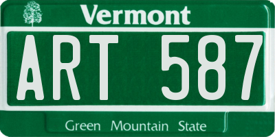 VT license plate ART587