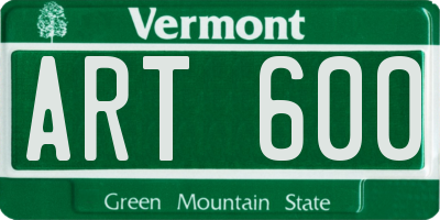 VT license plate ART600