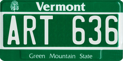 VT license plate ART636