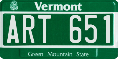 VT license plate ART651