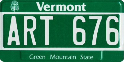 VT license plate ART676