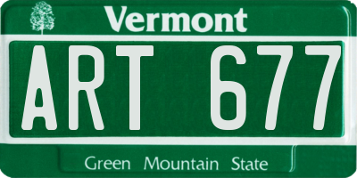 VT license plate ART677