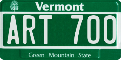 VT license plate ART700