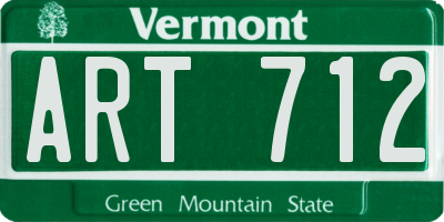 VT license plate ART712