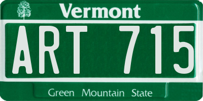 VT license plate ART715