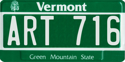 VT license plate ART716