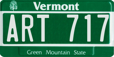 VT license plate ART717