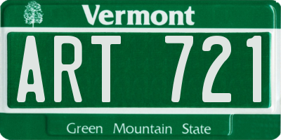 VT license plate ART721