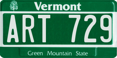 VT license plate ART729