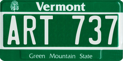 VT license plate ART737