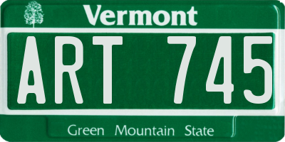 VT license plate ART745