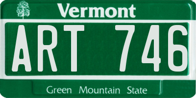VT license plate ART746