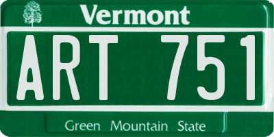 VT license plate ART751